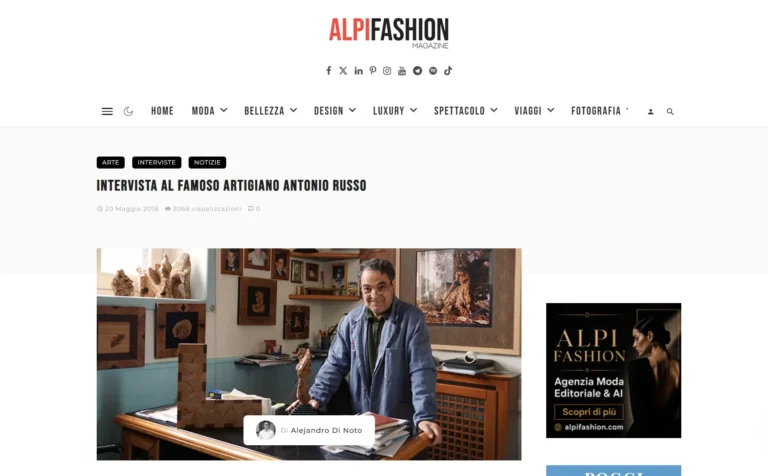 Antonio Russo intervistato da Alpi Fashion Magazine