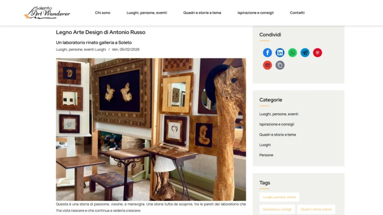Salento Art Wanderer — Un laboratorio d’arte del legno d’ulivo a Soleto