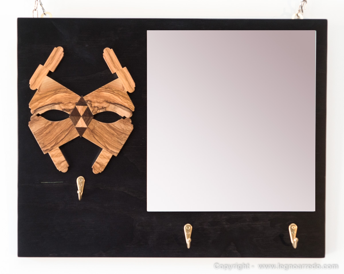 Appendiabiti da parete con specchio - OD02 - 40 cm X 51,5 cm - immagine 2